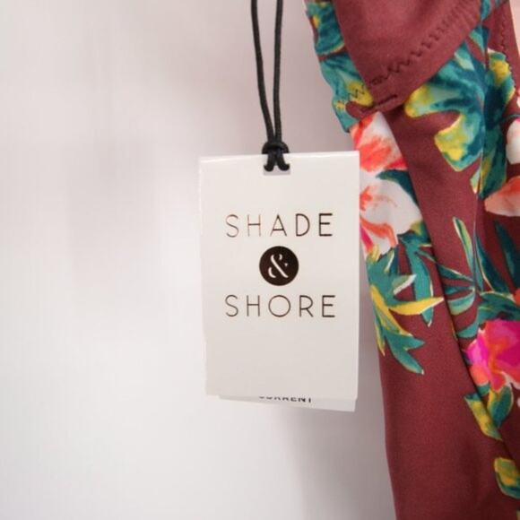 NWT Shade & Shore One Piece Swimsuit Tropical Floral Cut Out Detail Size 32B - Picture 5 of 7